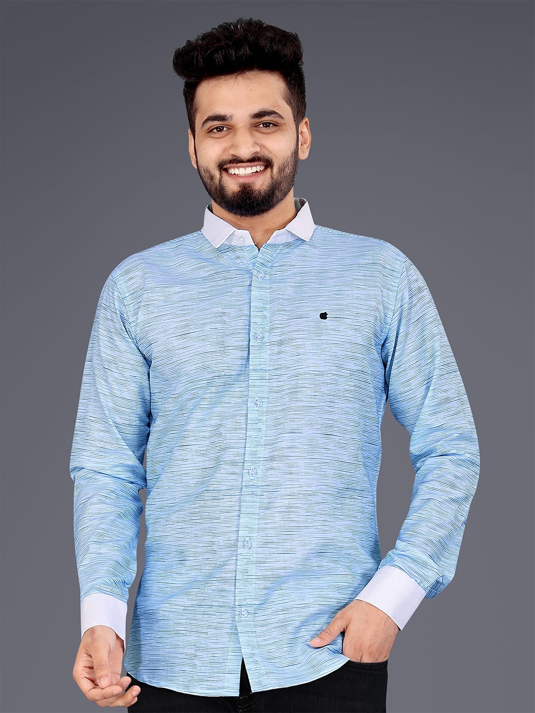 

GETCHI Premium Abstract Printed Casual Shirt, Blue