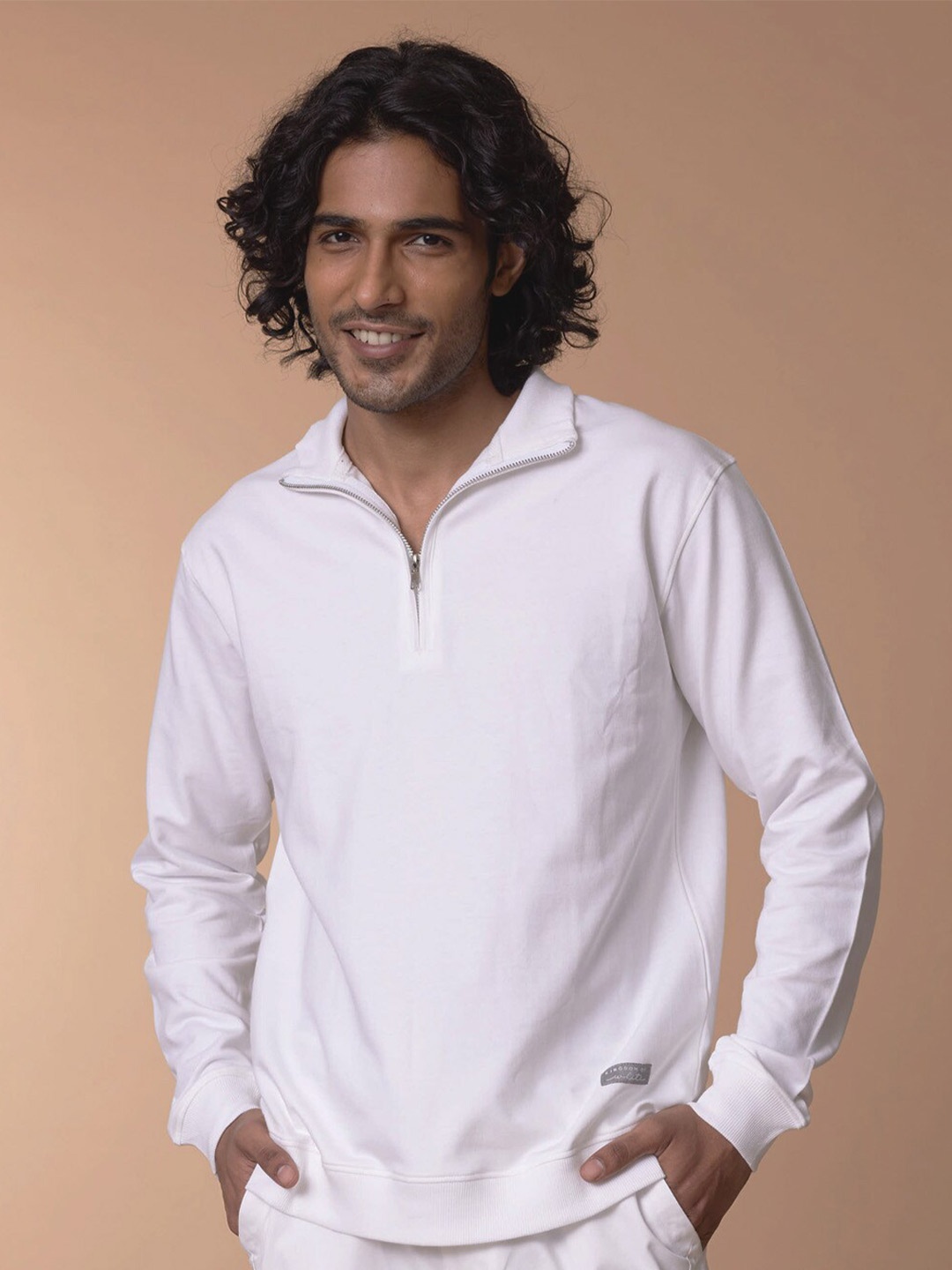 

KINGDOM OF WHITE Mock Collar Cotton Sweatshirt