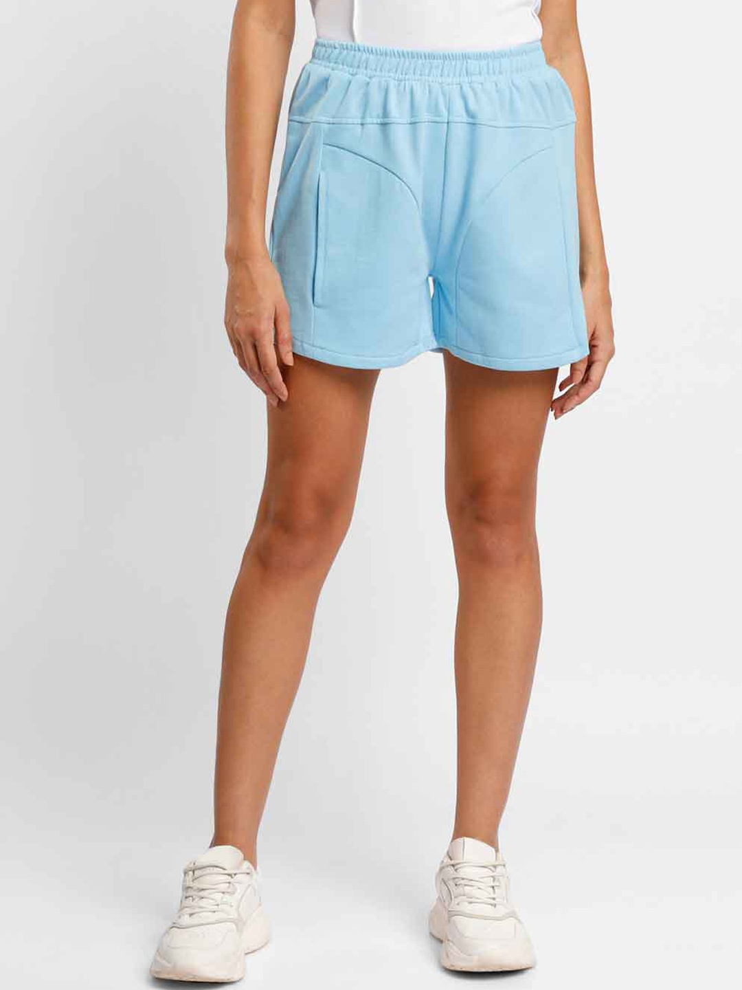

NOBERO Women High-Rise Shorts, Blue
