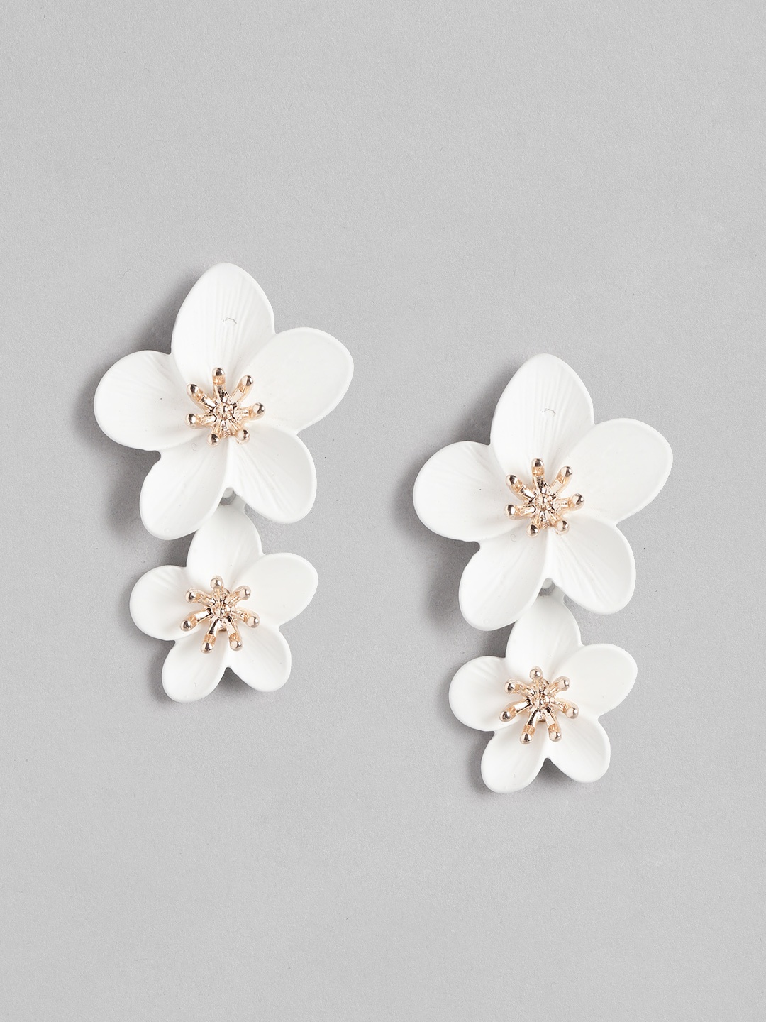 

Forever New Rose Gold-Plated Floral Drop Earrings, White