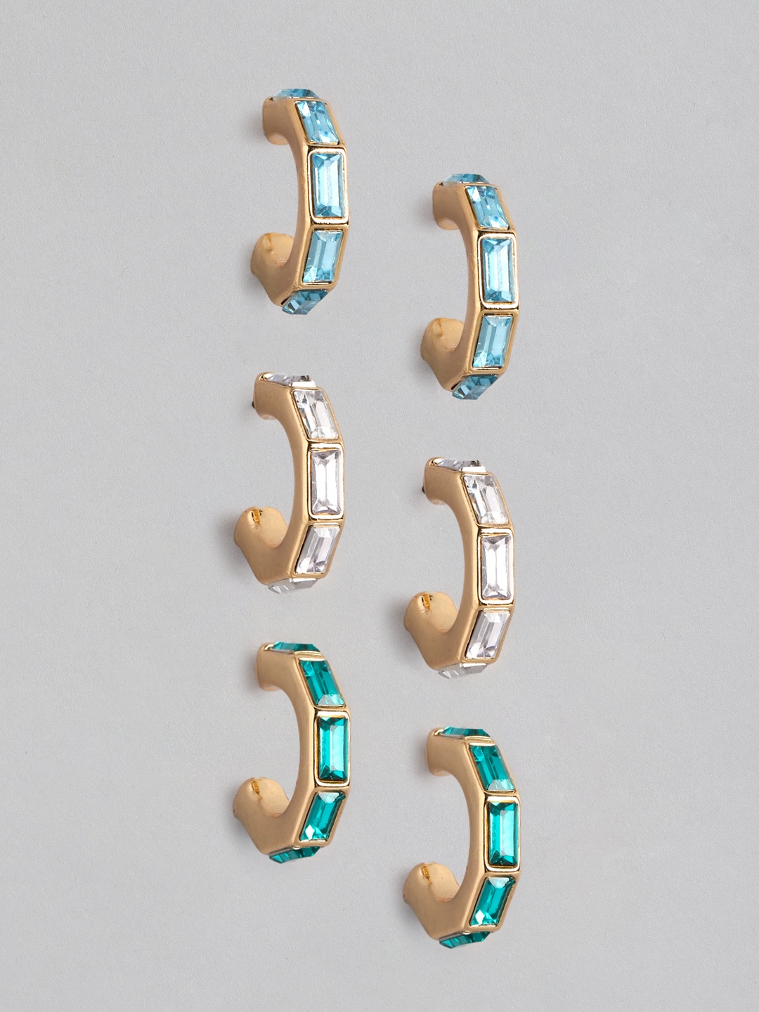 

Forever New Gold-Plated Circular Half Hoop Earrings, Multi