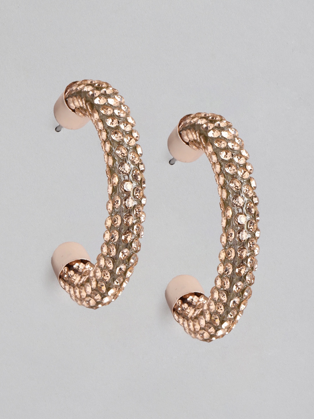 

Forever New Rose Gold-Plated Circular Half Hoop Earrings
