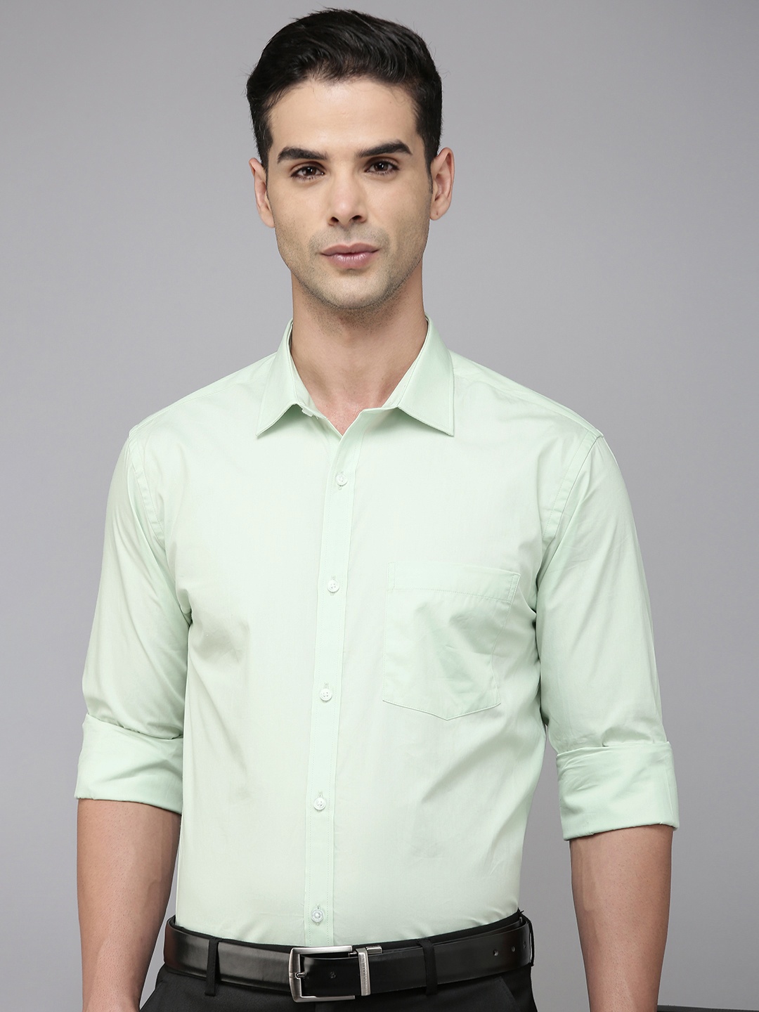 

Park Avenue Slim Fit Pure Cotton Formal Shirt, Green