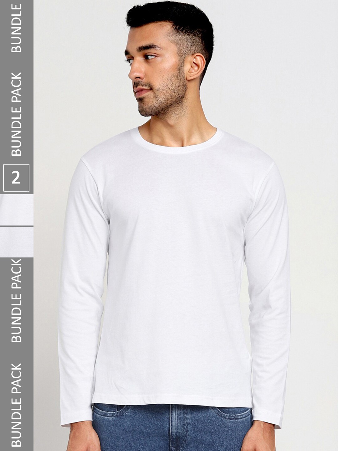 

Bewakoof Men Pack of 2 Pure Cotton T-shirts, White