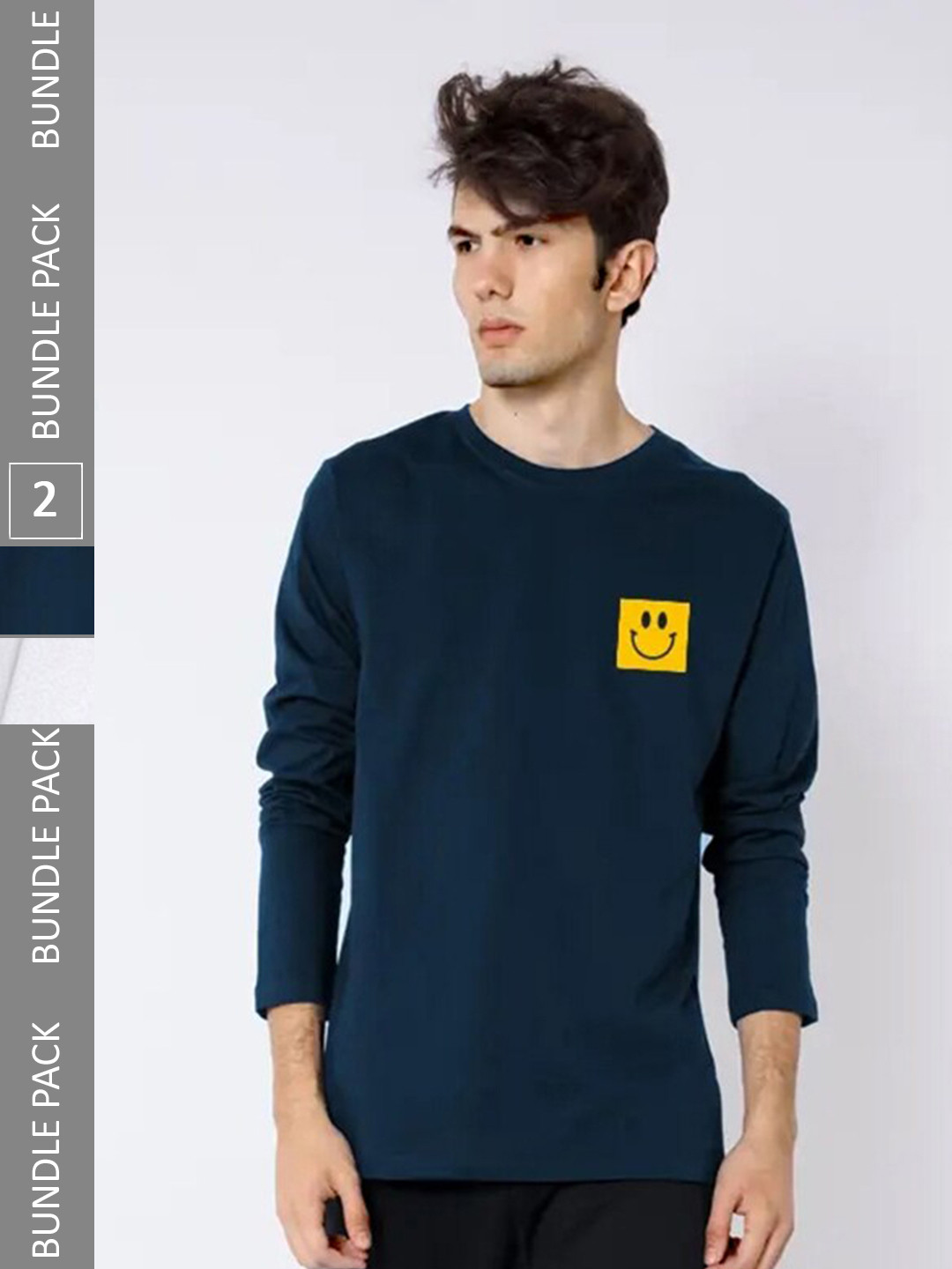 

Bewakoof Pack Of 2 Printed Pure Cotton T-shirts, Navy blue