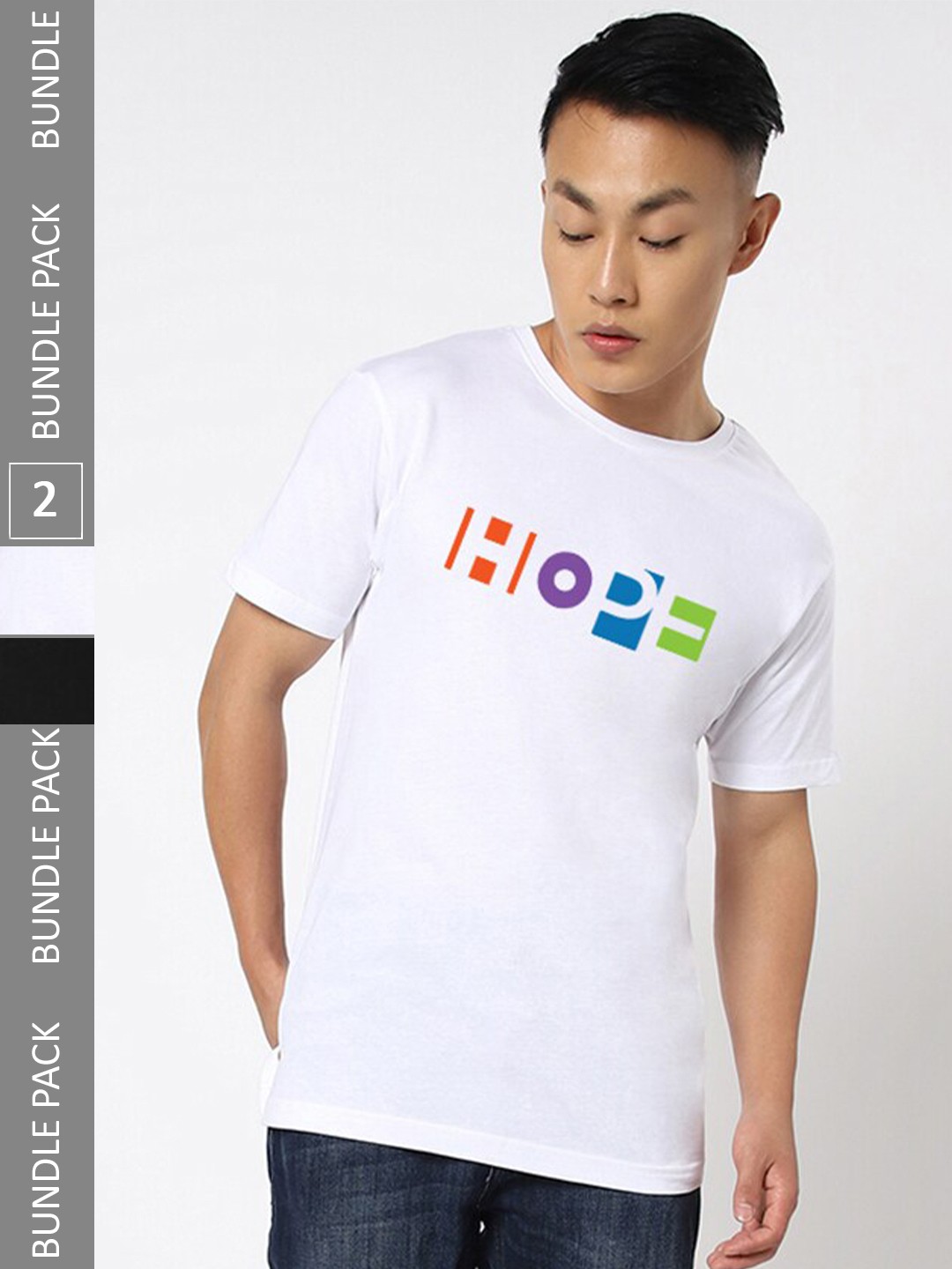 

Bewakoof Pack Of 2 Printed Pure Cotton T-shirts, White
