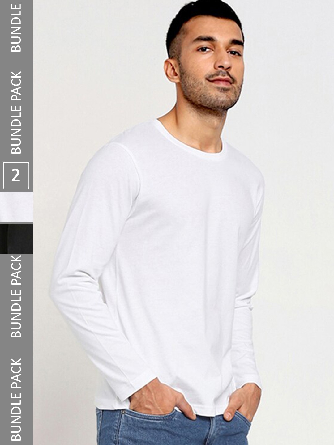 

Bewakoof Men Pack of 2 Pure Cotton T-shirts, White