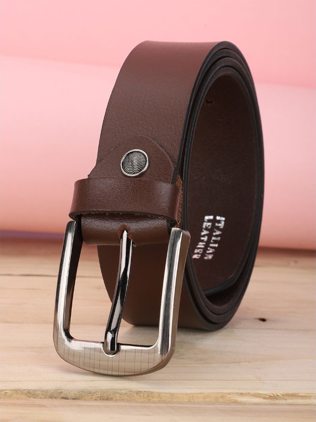 

Roadster Men Formal Leather Belt, Brown