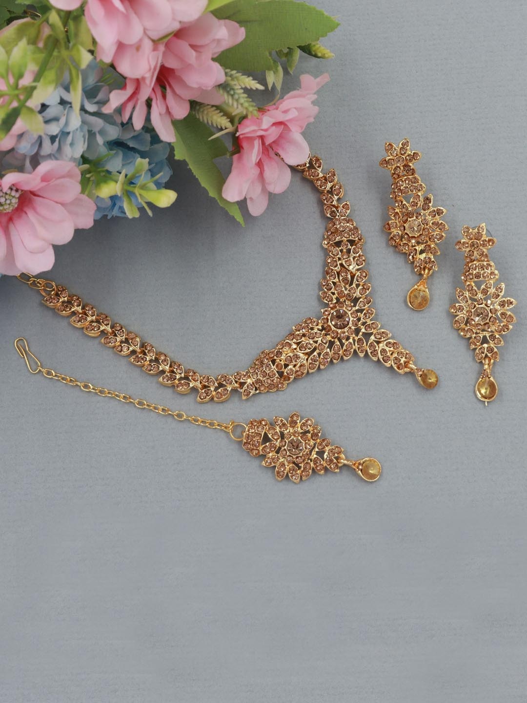 

Rhymee Gold-Plated AD Studded Jewellery Set