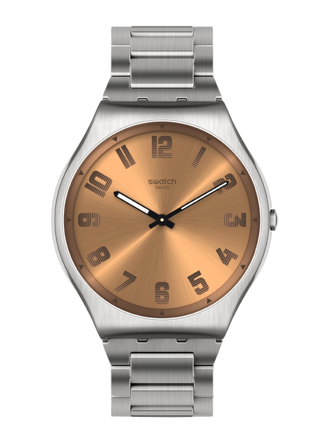 

Swatch Unisex Embellished Dial & Stainless Steel Bracelet Style Straps Analogue Watch SS07S122G, Brown