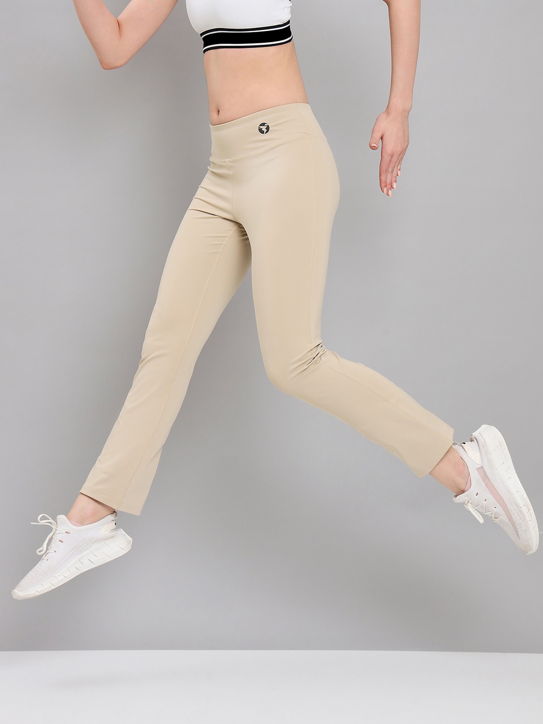 

Technosport Women Antimicrobial Training or Gym Track Pant, Beige