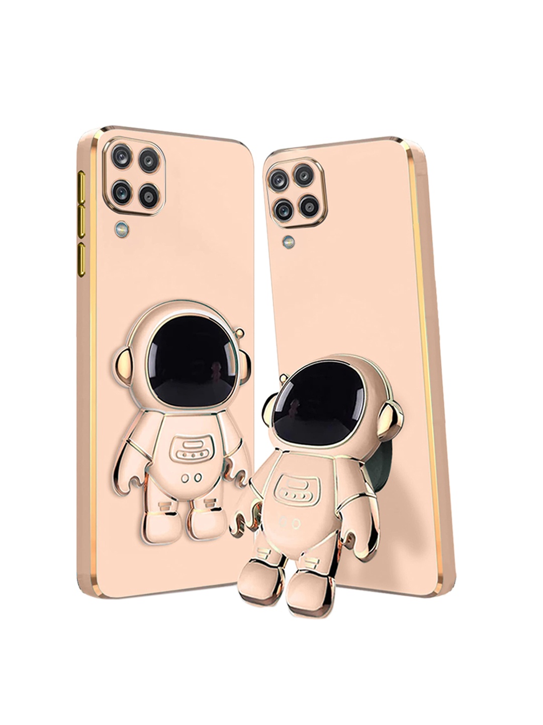 

Karwan Samsung A13 Phone Back Cover With Astronaut Holster Stand, Pink