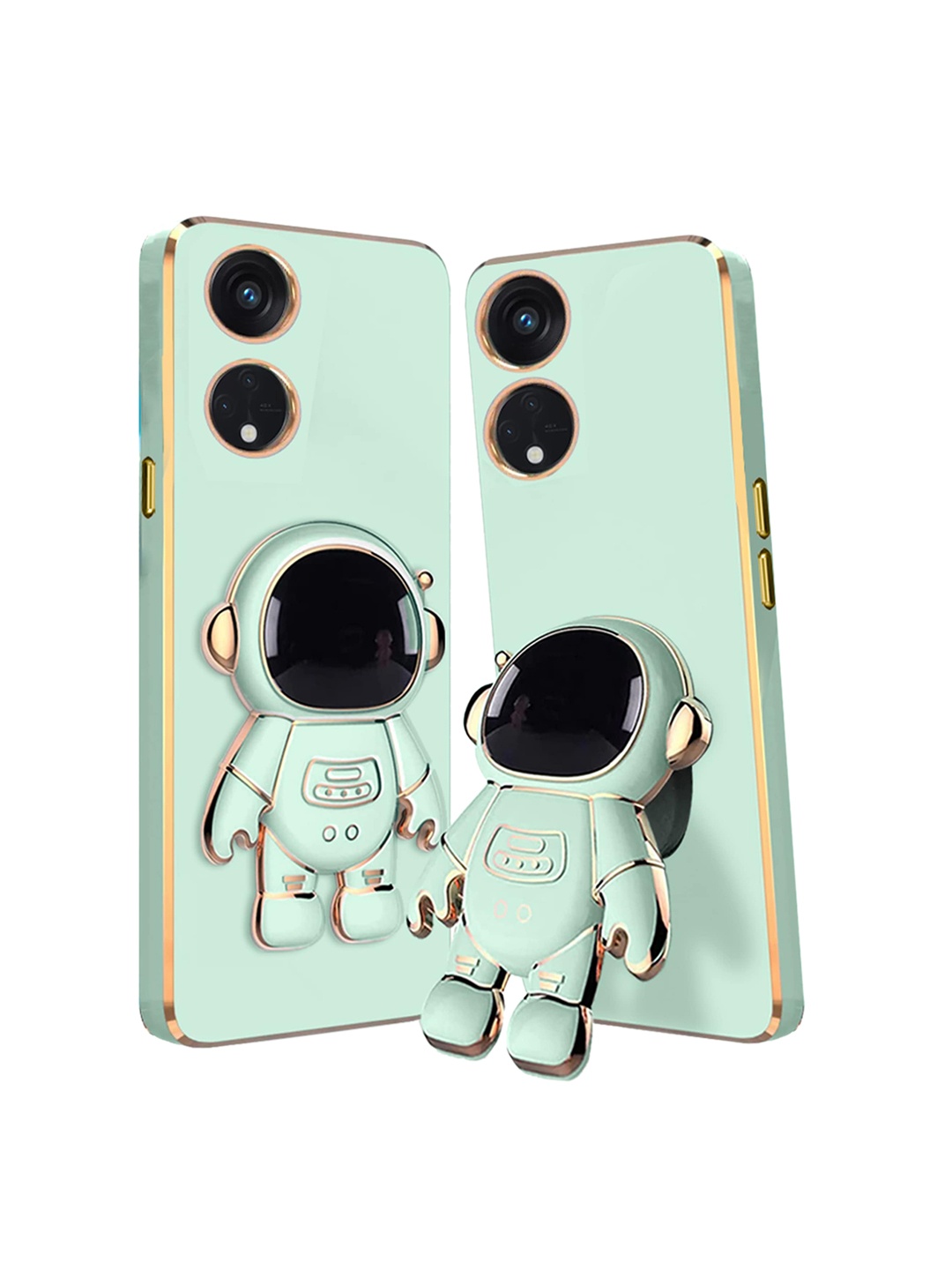 

Karwan 3D Astronaut Holster Oppo Reno 8t Phone Back Case With Folding Stand, Green