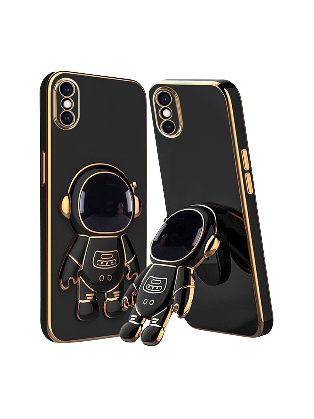

Karwan 3D Astronaut Holster iPhone Xs Max Phone Back Case With Folding Stand, Black