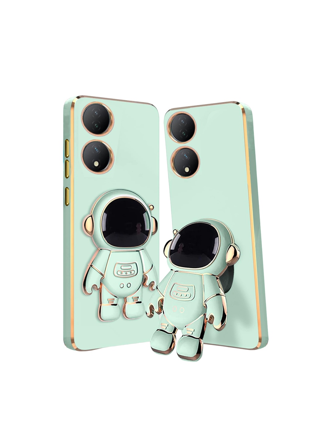 

Karwan Vivo y100 Phone Back Cover With Astronaut Holster Stand, Green