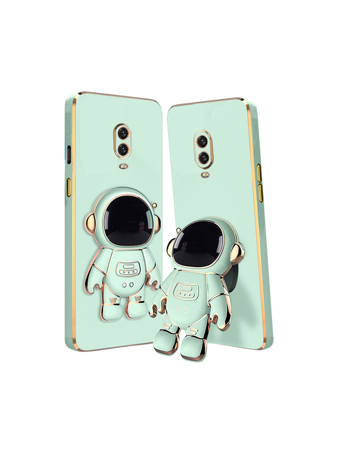 

Karwan OnePlus 6T 3D Astronaut Holster Phone Back Case With Folding Stand, Green