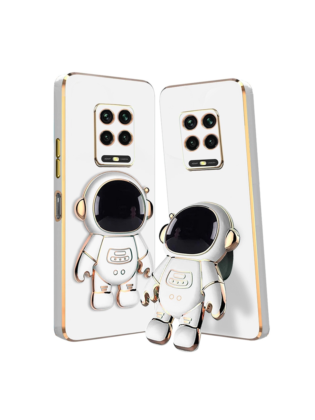 

Karwan 3D Astronaut Holster Redmi Mi Note 9 Pro Phone Back Case With Folding Stand, White