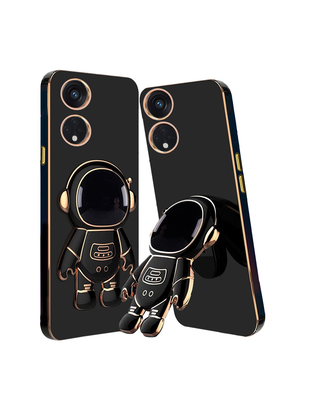 

Karwan Compatible Oppo Reno 8t Phone Back Case With Astronaut Holster Stand, Black