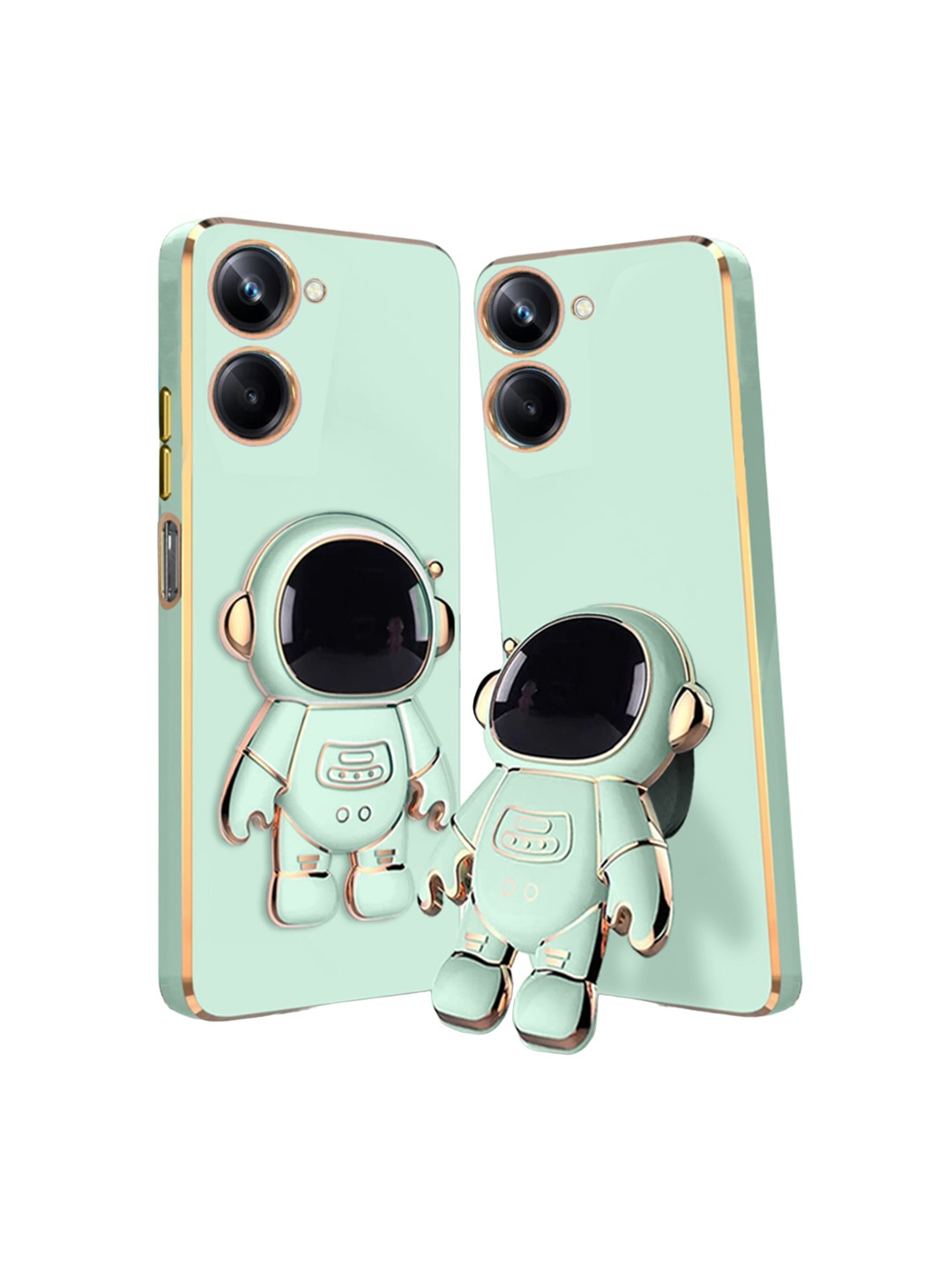 

Karwan Edge Protected Realme 10 pro+ 5g Phone Back Case With Astronaut Holster Stand, Green