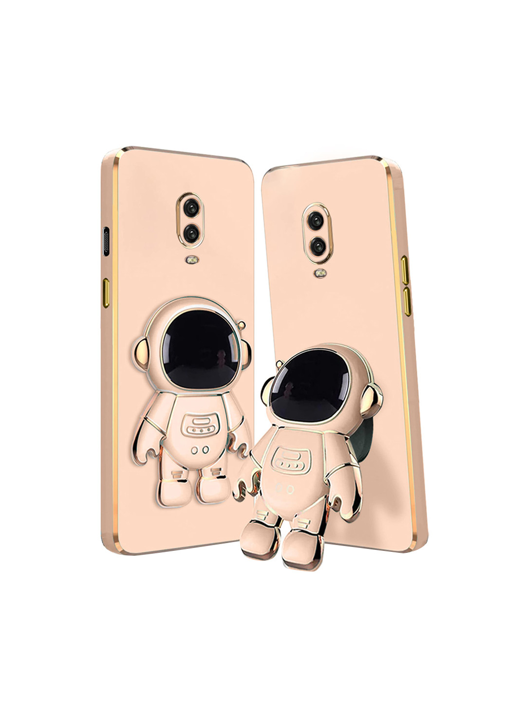 

Karwan Oneplus 6t Phone Back Case With Astronaut Holster Stand, Pink