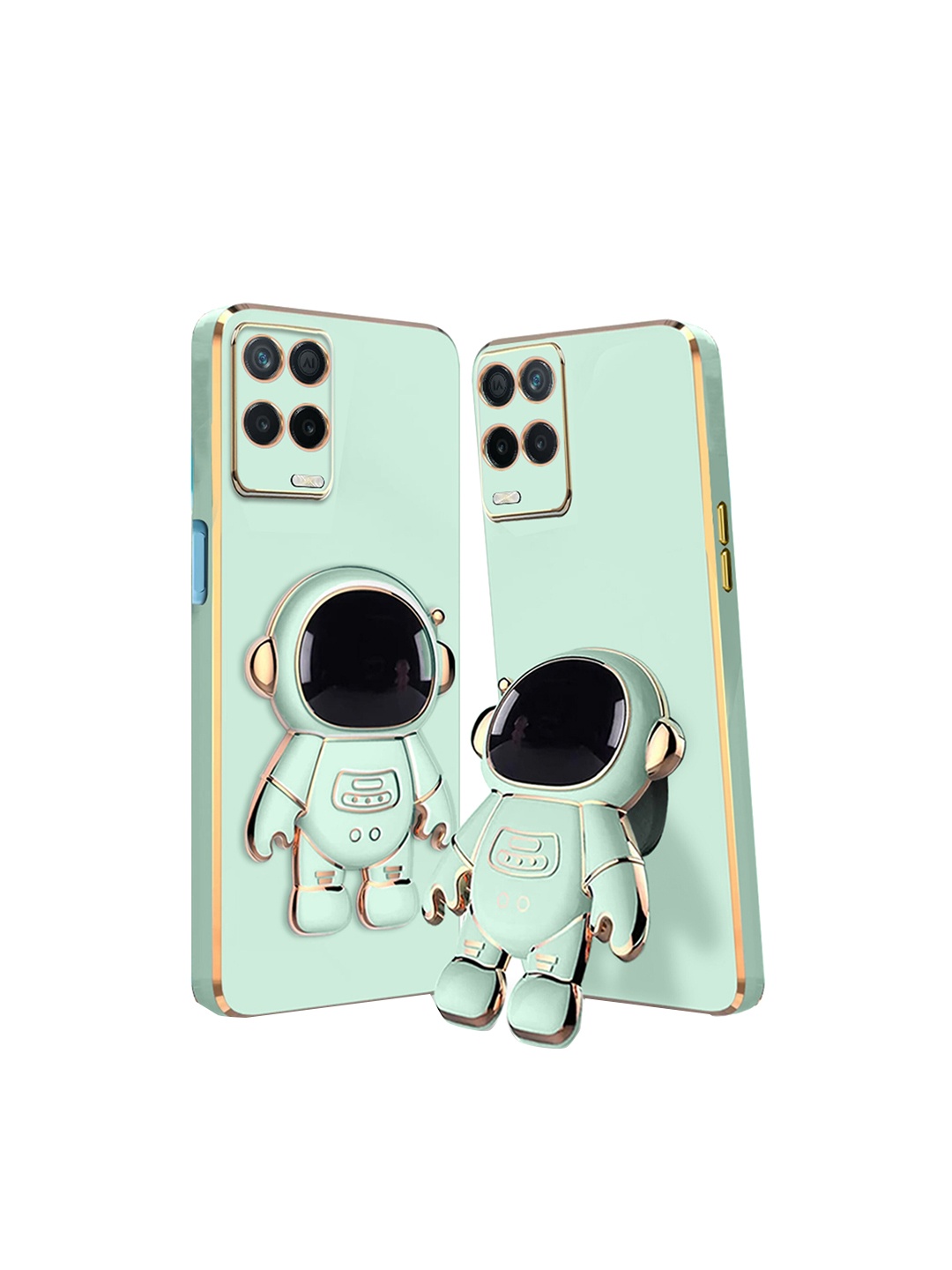 

Karwan 3D Astronaut Holster Realme 8 5g Phone Back Case With Folding Stand, Green