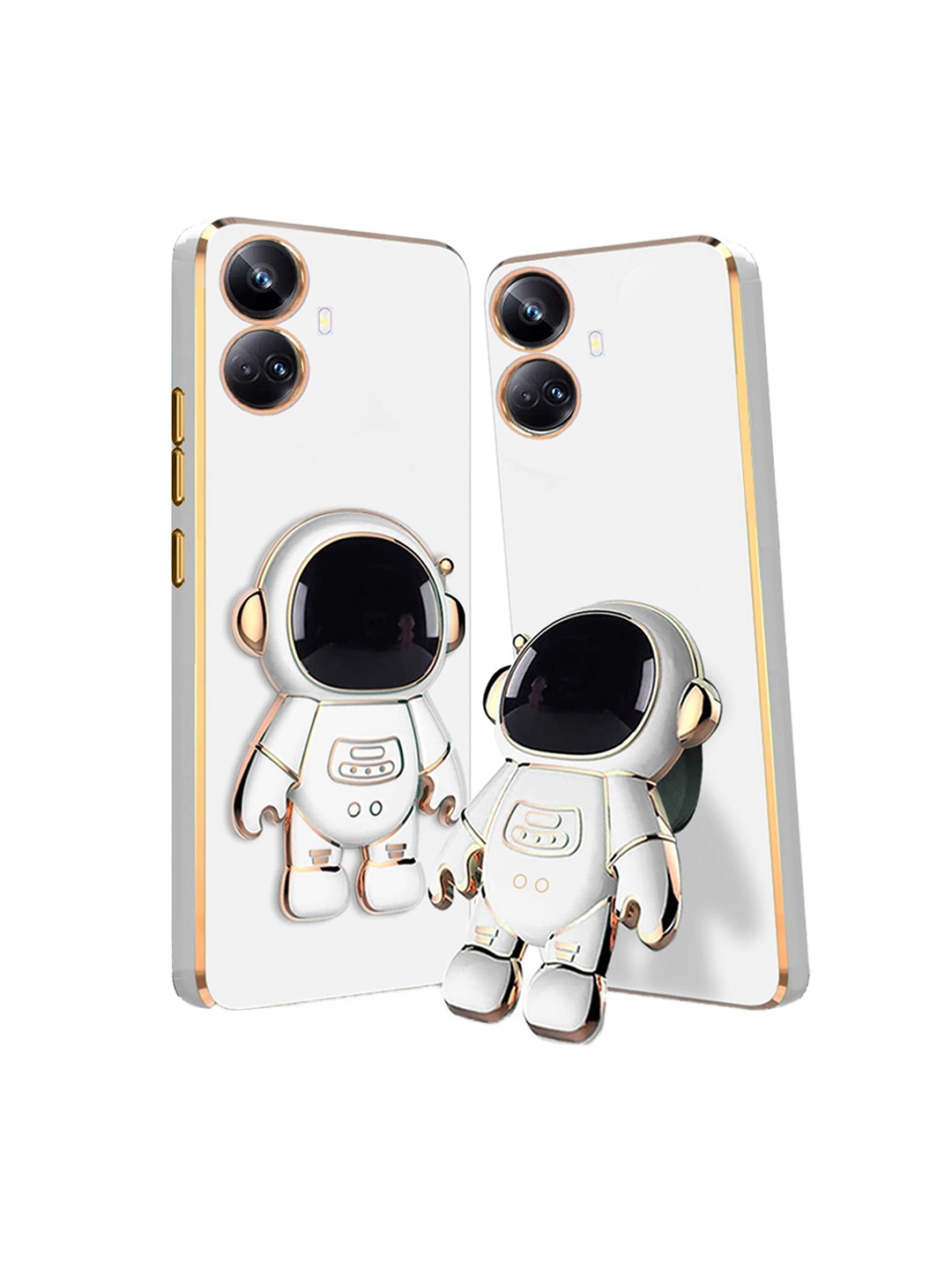 

Karwan Realme 10 Pro+ 5g Phone Back Cover With Astronaut Holster Stand, White