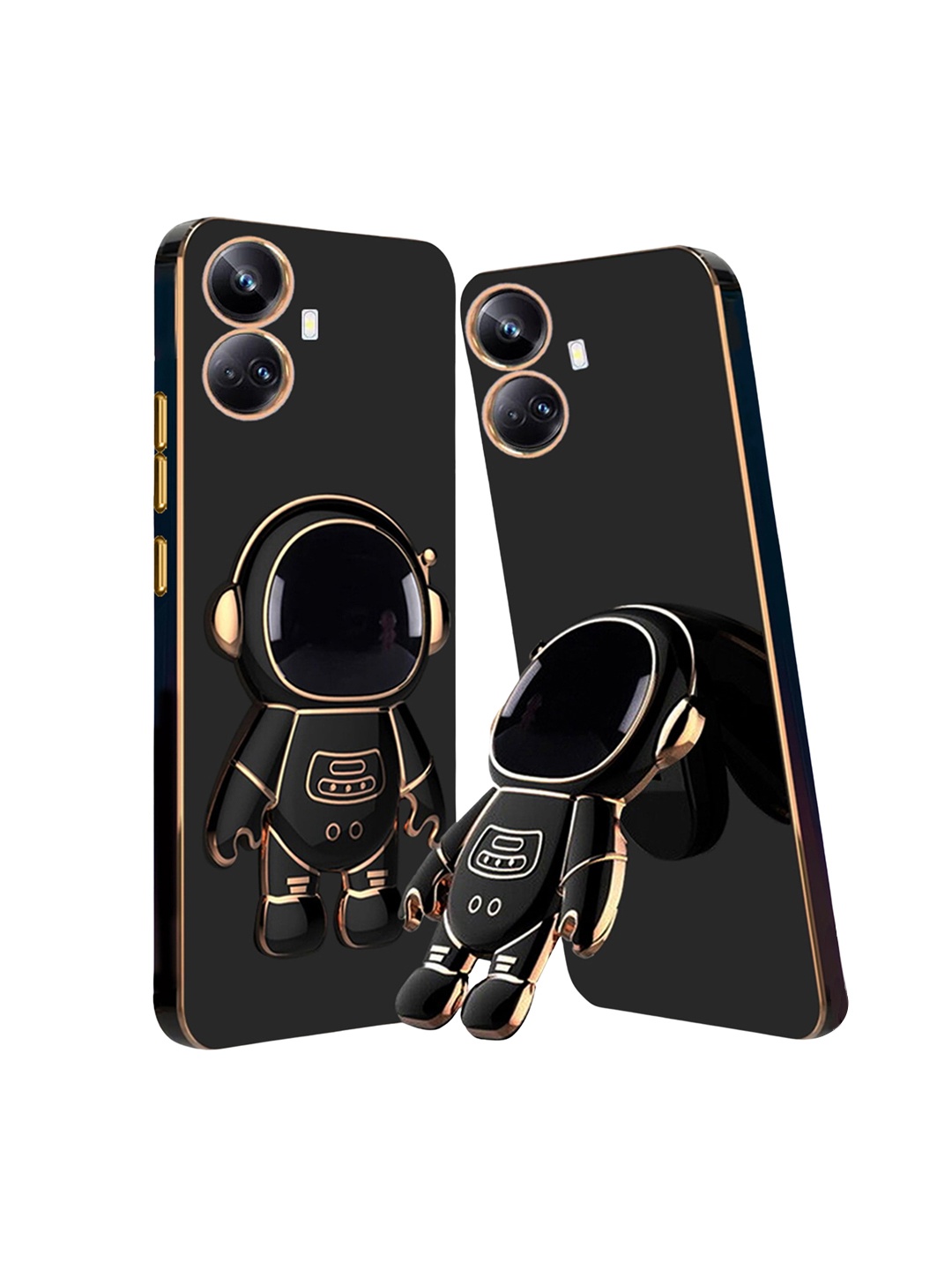 

Karwan Realme 10 Pro+ 5g Phone Back Cover With Astronaut Holster Stand, Black