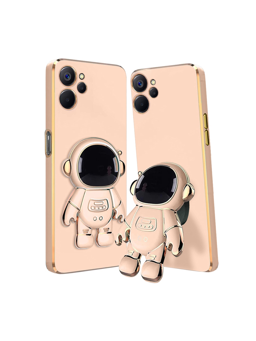 

Karwan 3D Astronaut Holster Realme 9i 5g Phone Back Case With Folding Stand, Pink