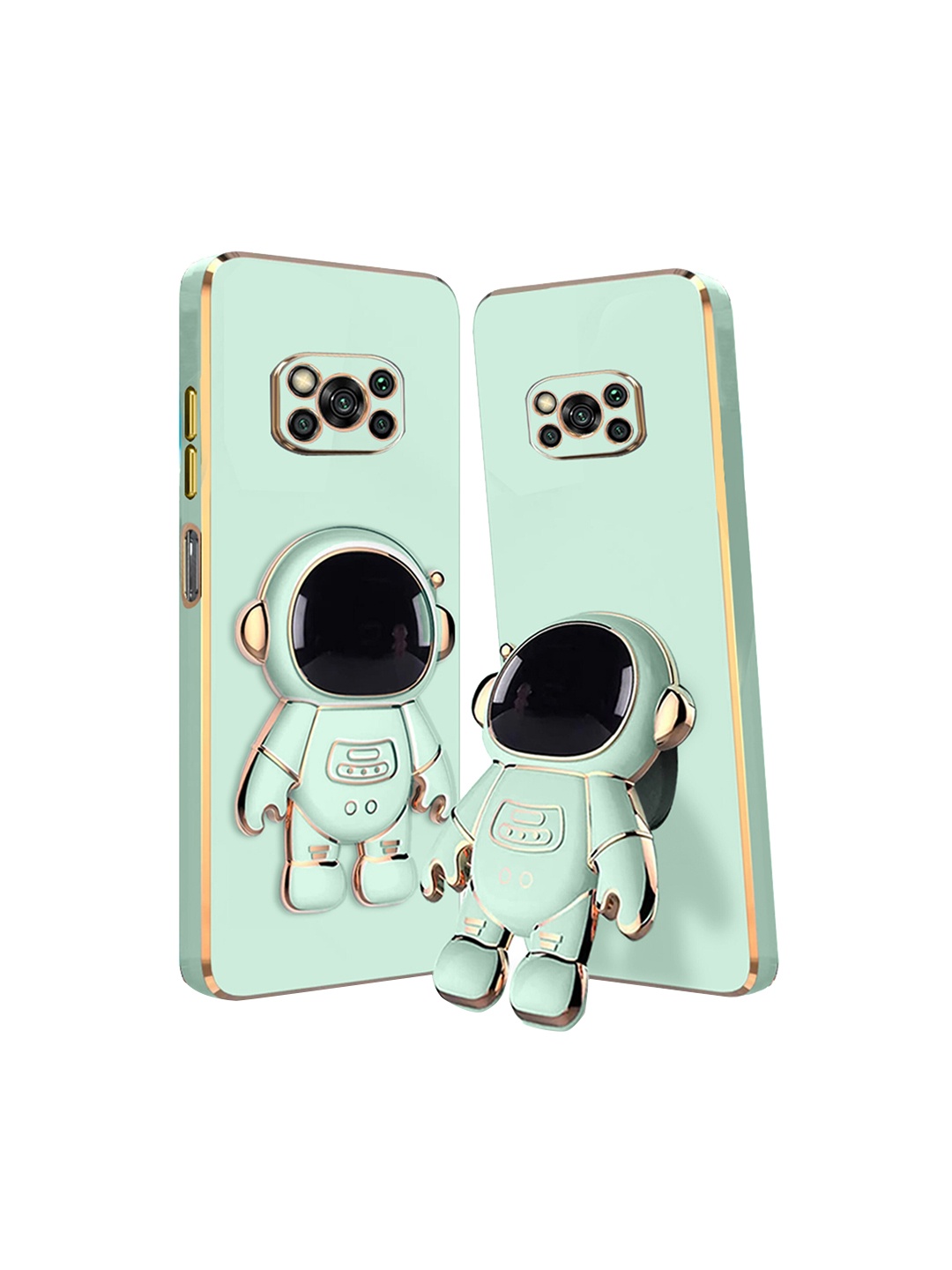 

Karwan 3D Astronaut Holster Poco X3 Phone Back Case With Astronaut Holster Stand, Green