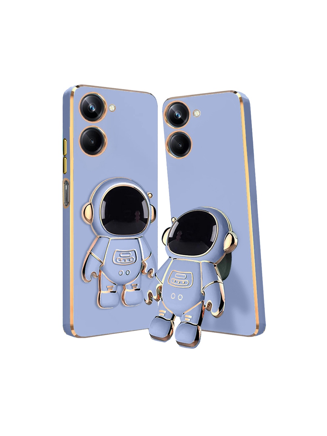 

Karwan Realme 10 Pro Phone Back Cover With Astronaut Holster Stand, Blue