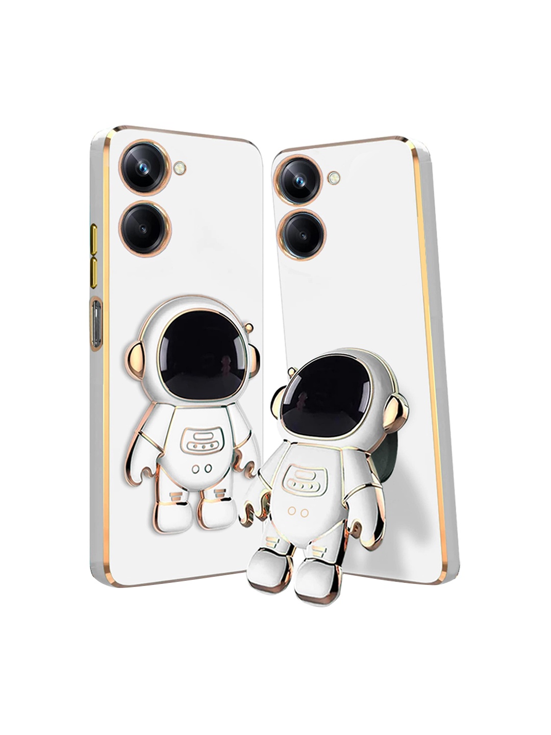 

Karwan 3D Astronaut Holster Realme 10 Pro Phone Back Case With Astronaut Holster Stand, White