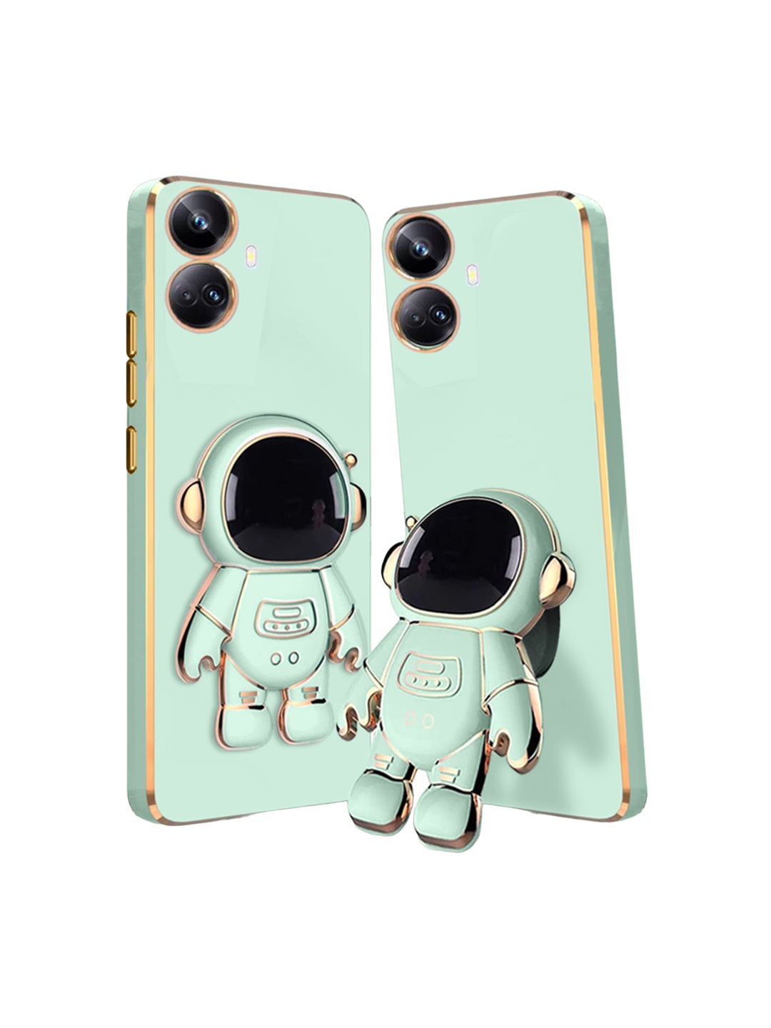 

Karwan 3D Astronaut Holster Realme 10 Pro Phone Back Case With Folding Stand, Green