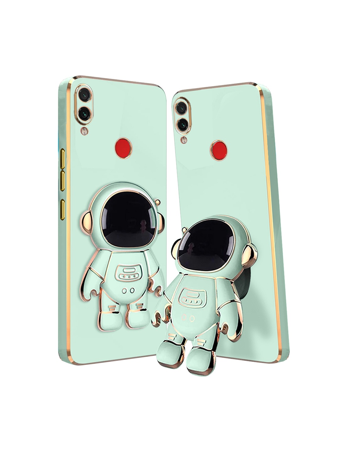 

Karwan Redmi Mi Note 7 Phone Back Cover With Astronaut Holster Stand, Green