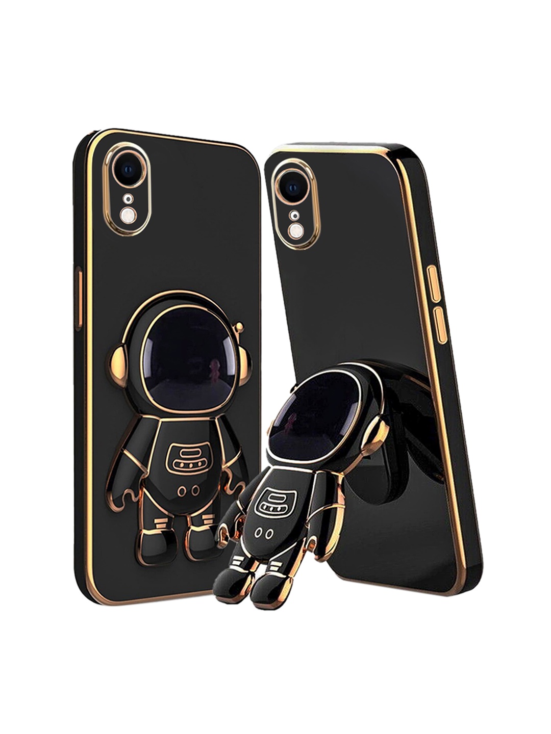 

Karwan 3D Astronaut Holster iPhone XR Phone Back Case With Folding Stand, Black