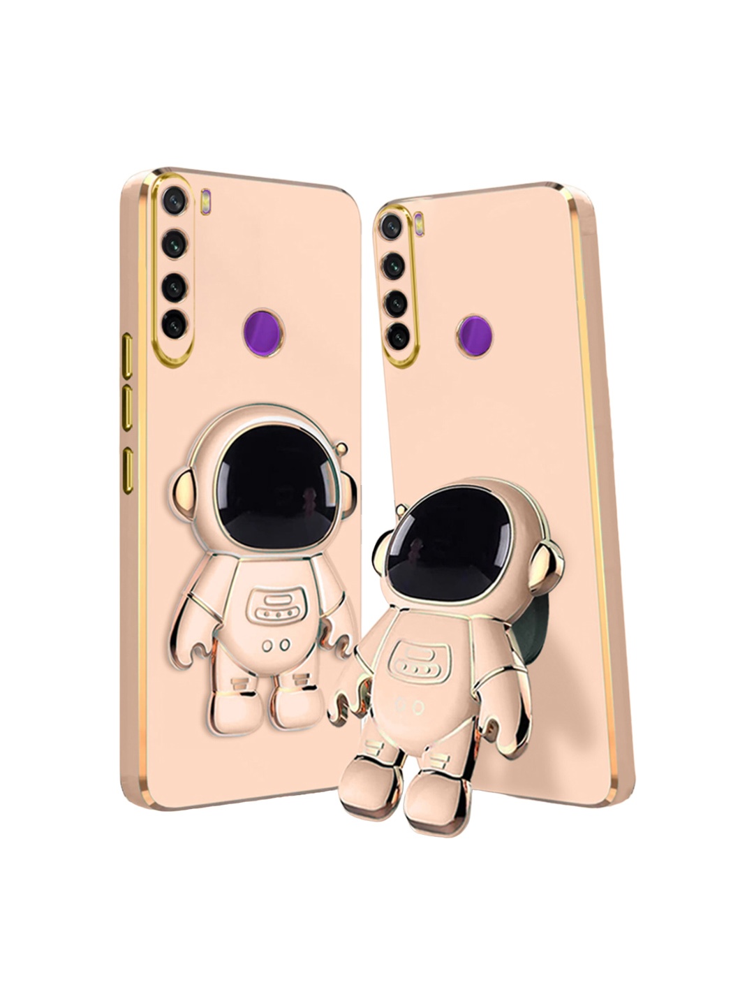 

Karwan 3D Astronaut Holster Redmi Mi Note 8 Phone Back Case With Folding Stand, Pink