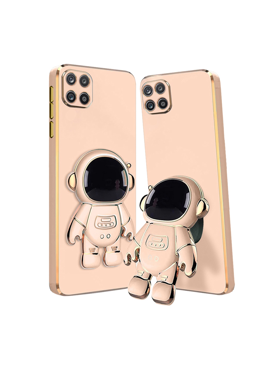 

Karwan 3D Astronaut Holster Samsung A22 5g Phone Back Case With Folding Stand, Pink