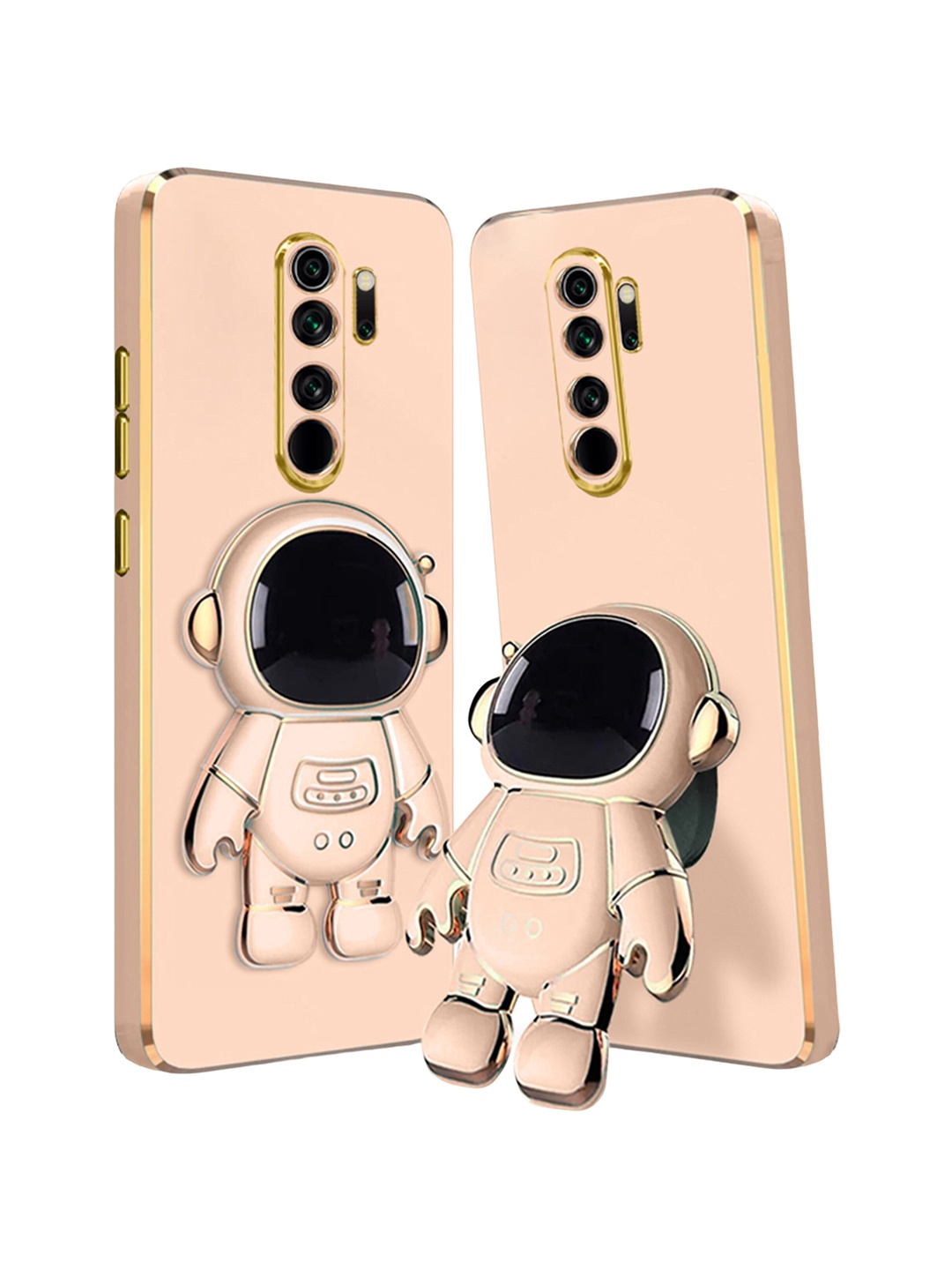 

Karwan 3D Astronaut Holster Redmi Mi Note 8 Pro Phone Back Case With Folding Stand, Pink
