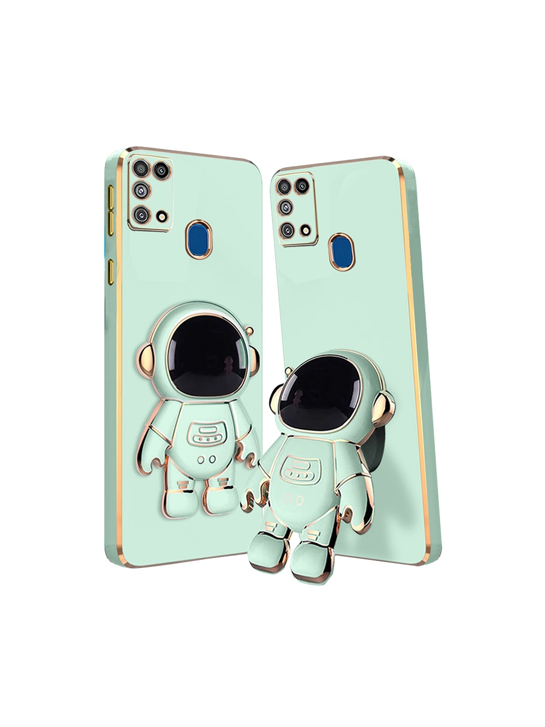 

Karwan 3D Astronaut Holster Samsung M31 Phone Back Case With Folding Stand, Green