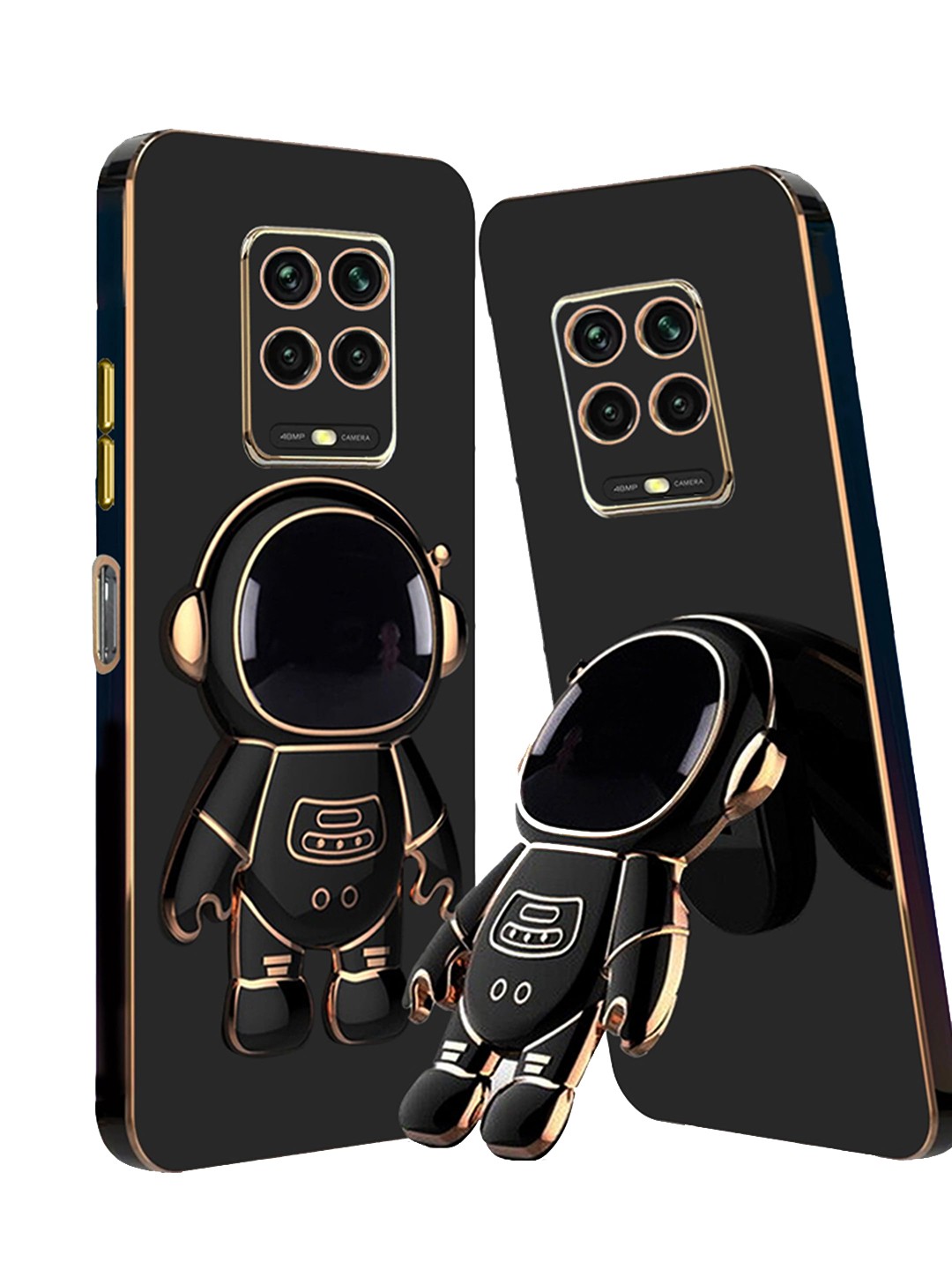 

Karwan Redmi Mi Note 9 Pro Max Phone Back Case With Astronaut Holster Stand, Black