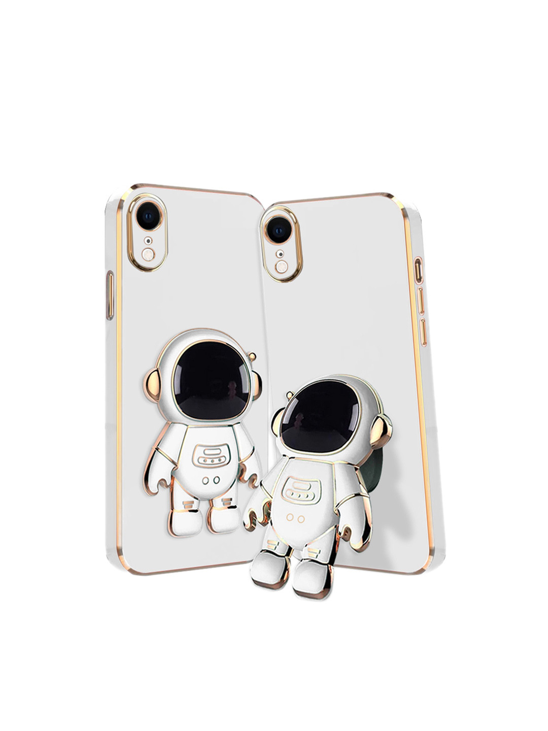 

Karwan 3D Astronaut Holster iPhone XR Phone Back Case With Folding Stand, White