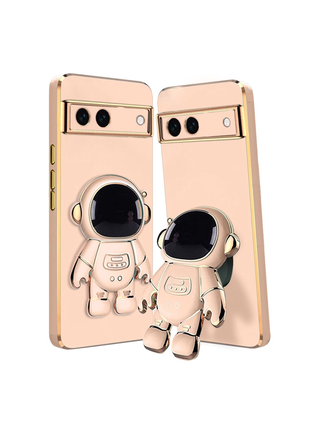 

Karwan 3D Astronaut Holster Google Pixel 7 Phone Back Case With Folding Stand, Pink