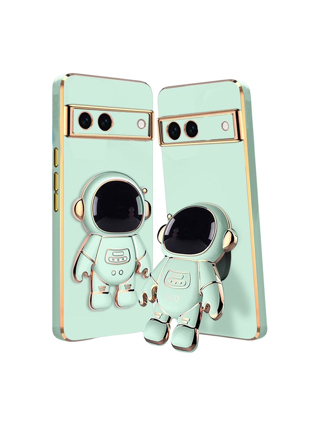 

Karwan Google Pixel 6A Phone Back Cover With Astronaut Holster Stand, Green