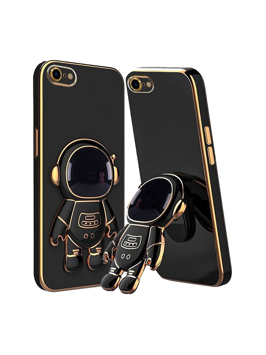 

Karwan iPhone SE 2020 3D Astronaut Holster Phone Back Case With Folding Stand, Black