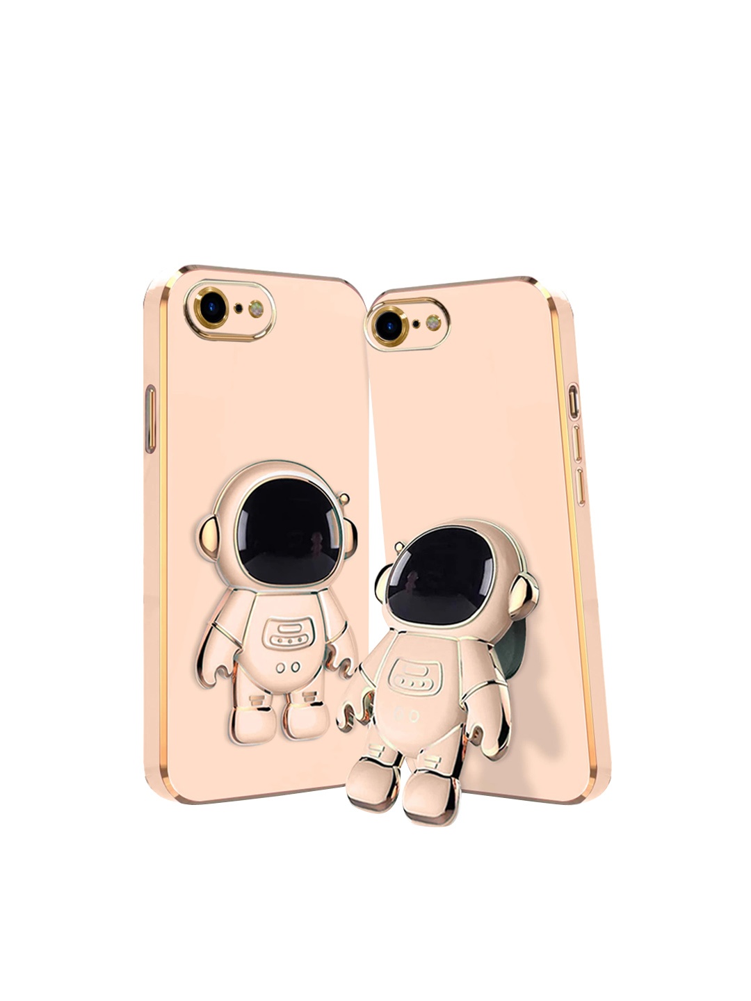 

Karwan iPhone SE 2020 Phone Back Case With Astronaut Holster Stand, Pink