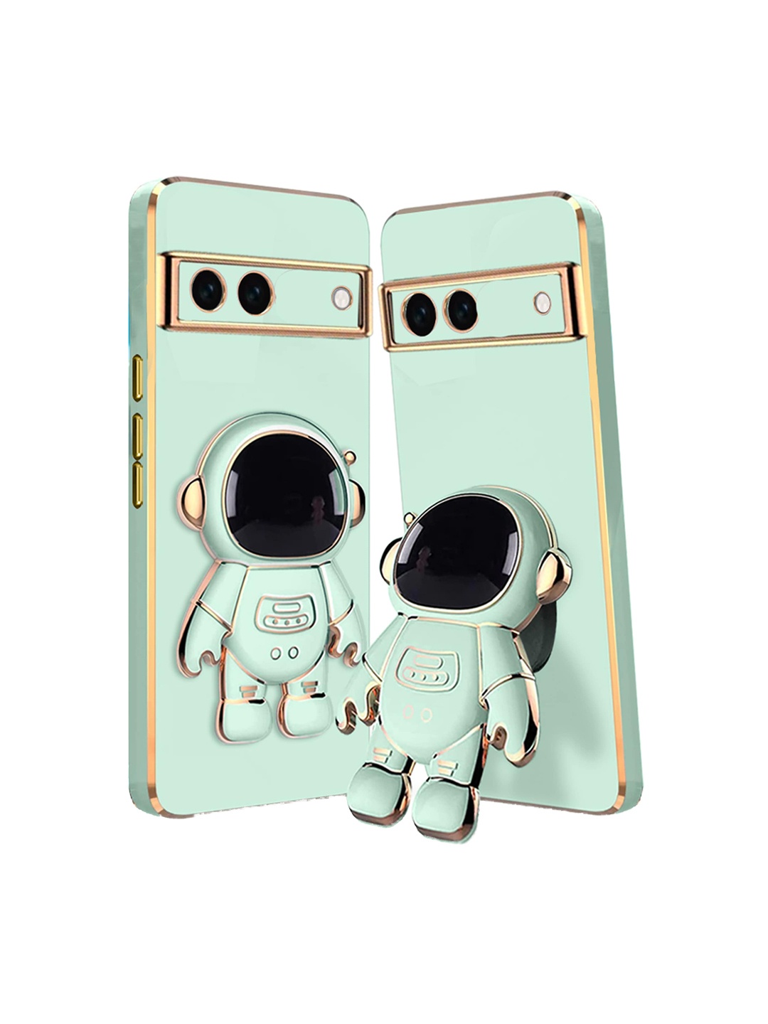 

Karwan Google Pixel 7 Phone Back Cover With Astronaut Holster Stand, Green