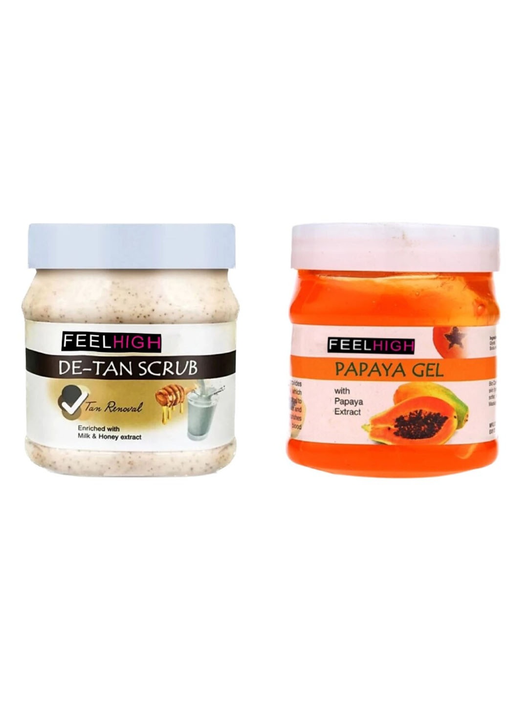 

FEELHIGH Face & Body De tan Tan Removal Scrub & Papaya Gel, Multi