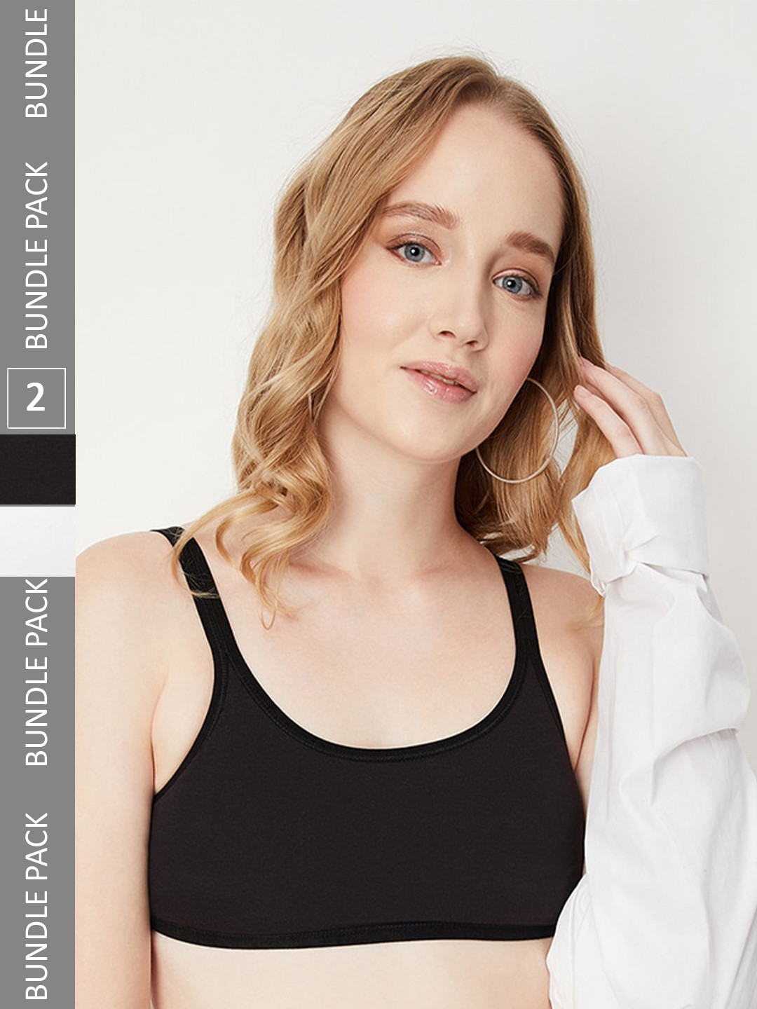 

max Pack of 2 Medium Coverage Non-Padded All Day Comfort Bra 1000012036756, Black