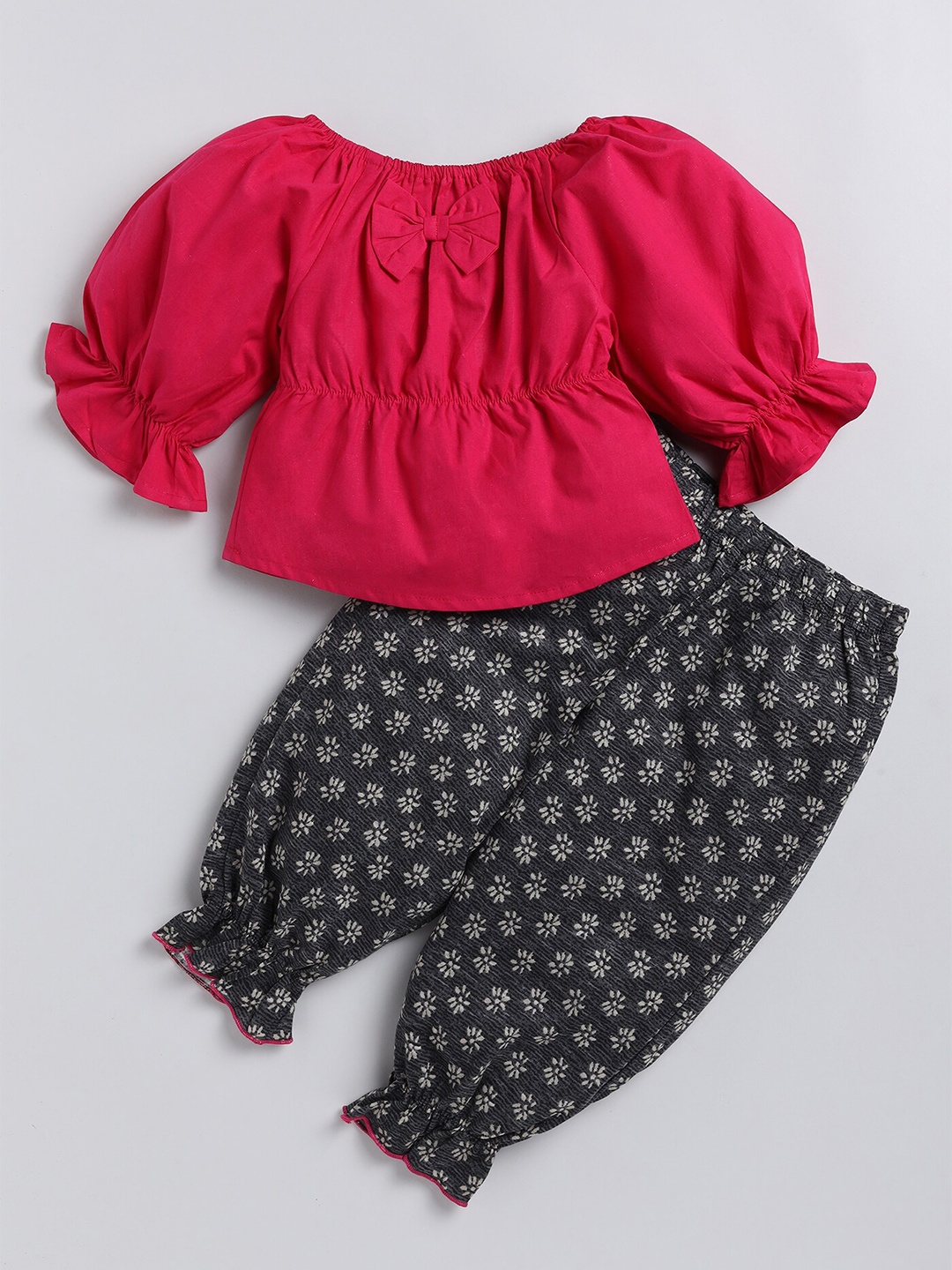 

M'andy Girls Printed Pure Cotton Clothing Set, Magenta