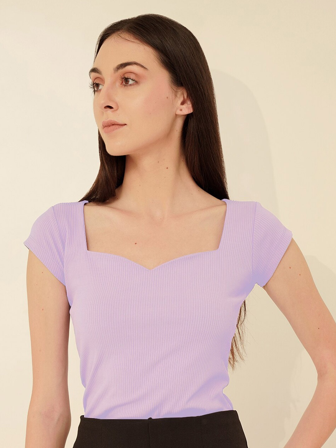 

MYWISHBAG Sweetheart Neck Top, Lavender