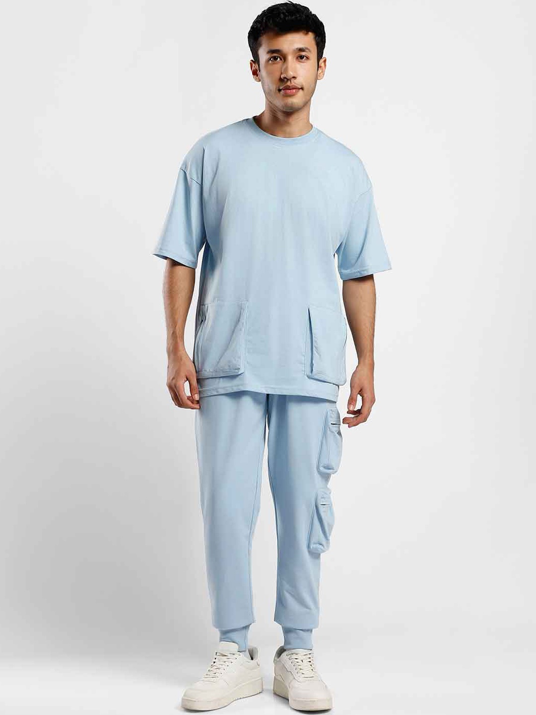 

NOBERO Oversized T-shirt with Joggers Co-Ords Set, Blue